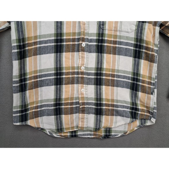 ALASKA 1959 WILDERNESS GEAR Mens Beige Plaid Flannel Sz M Button Down Shirt - Picture 4 of 7